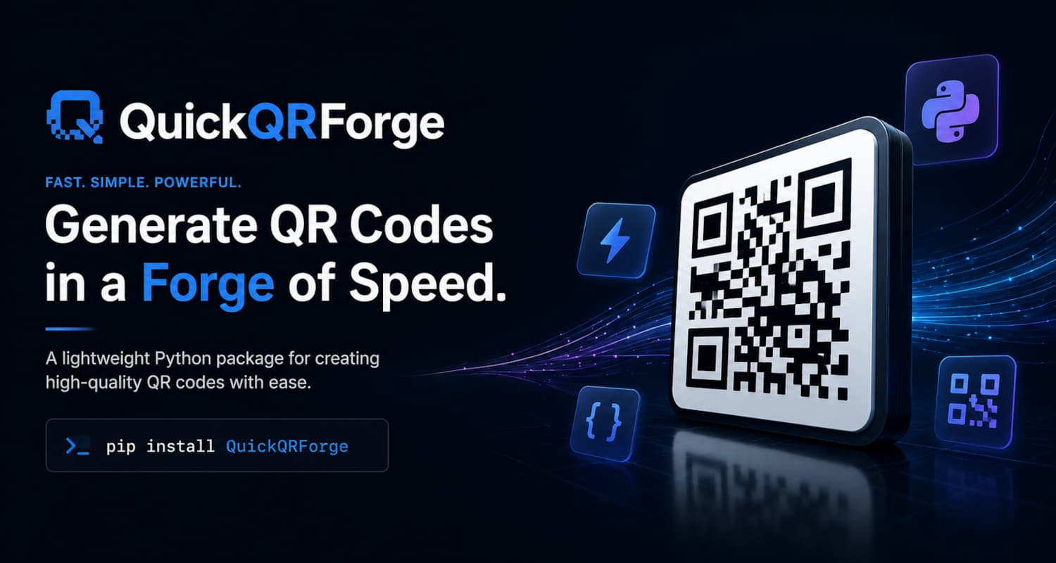QuickQRForge hero image for the CI/CD and Python packaging blog post